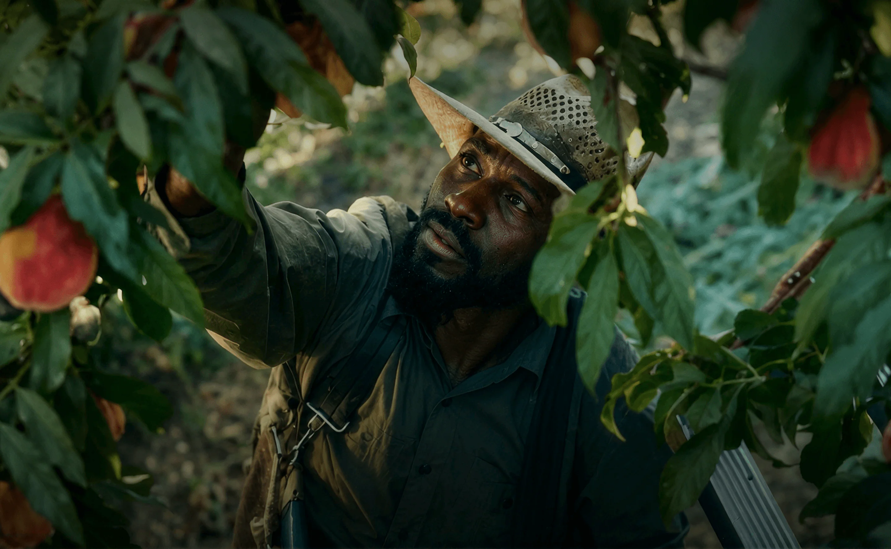 Worker harvesting fruit — work in Europe with Worrki